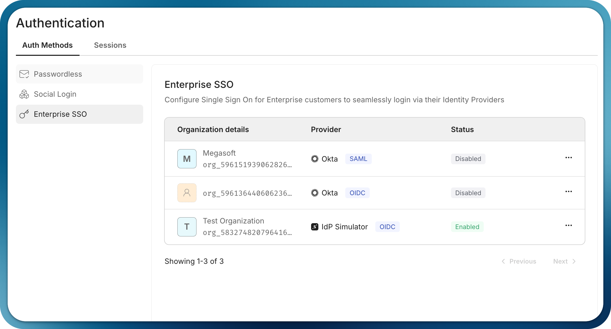 Active enterprise SSO connection