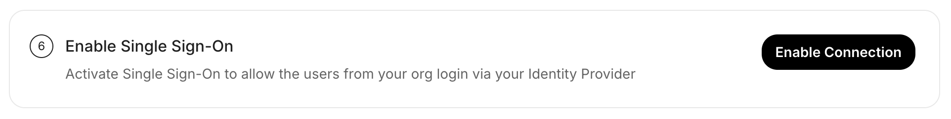 SSO Configuration Portal with Enable Connection button for Google Workspace OIDC