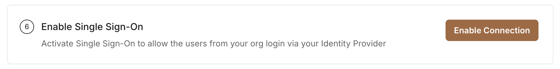 SSO Configuration Portal with Enable Connection button for JumpCloud OIDC
