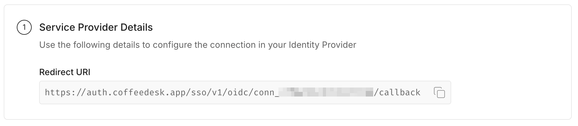 SSO Configuration Portal showing the Ping Identity OIDC Redirect URI